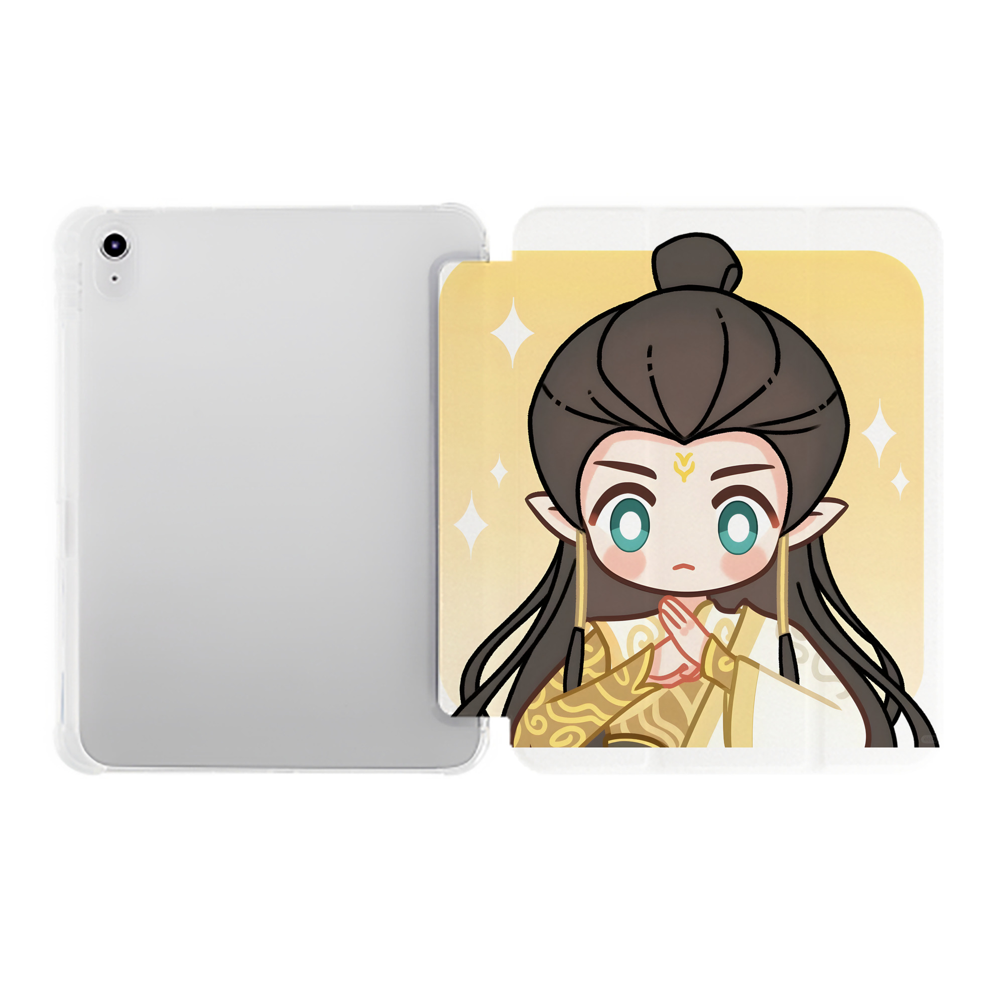 （画像用） Ne Zha 2 ナタ 魔童の大暴れ IPad ケース ペン収納付き 三つ折りスタンド PUレザー×シリコン 対応機種9.5/10.5/10.9インチ
